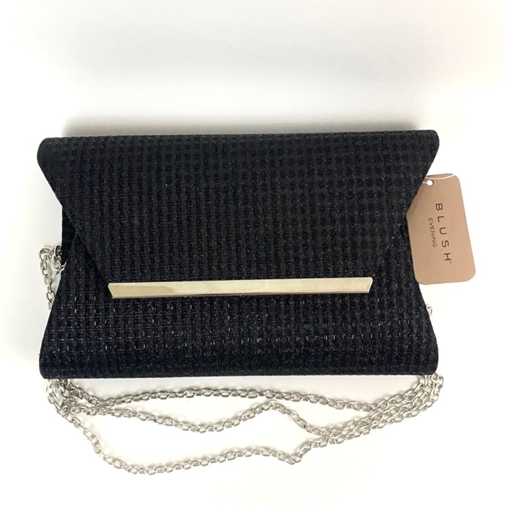 Blush evening glitter clutch chain